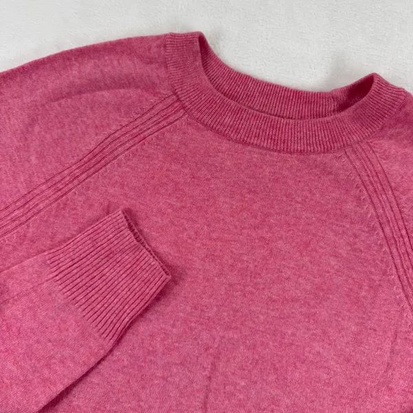 J.Crew Pink Cotton Wool Blend Raglan Crew‎ Neck Sweater CL495 Womens Small - Image 2