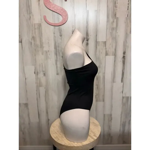 Black One-Shoulder Bodysuit Women’s Size S - Image 2