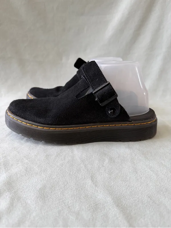 Dr. Martens Carlson Mule Black Suede Slingback Platform Size 9 - Image 2