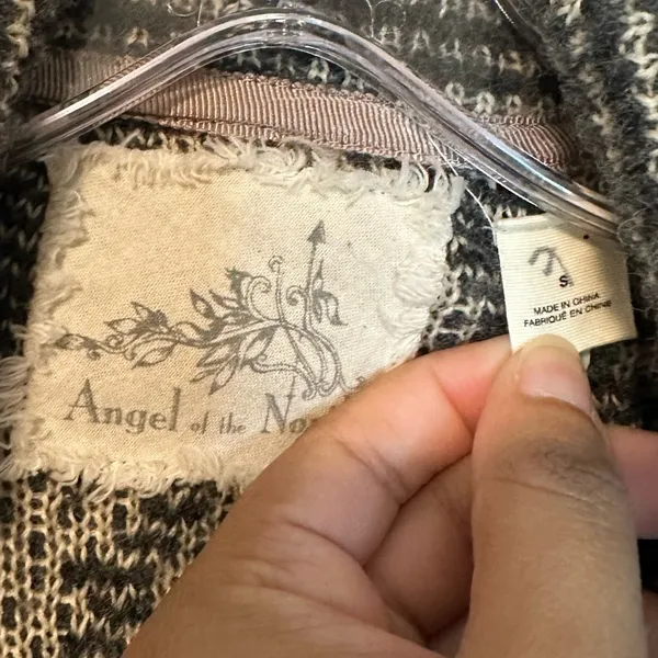 Angel Of The North‎ Anthropologie Equinox Wool Knit Open Cardigan sz S Western - Image 4