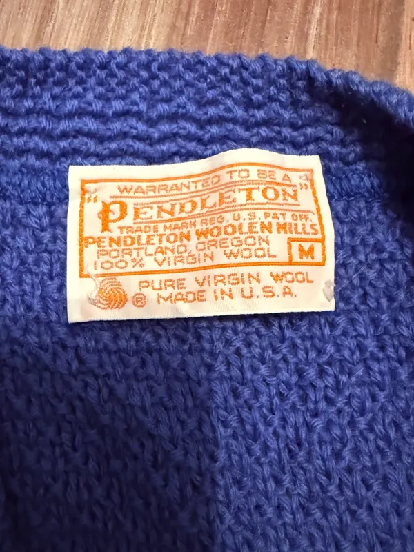 Pendleton Vintage Blue Wool Cable Knit Sweater Vest - Image 2