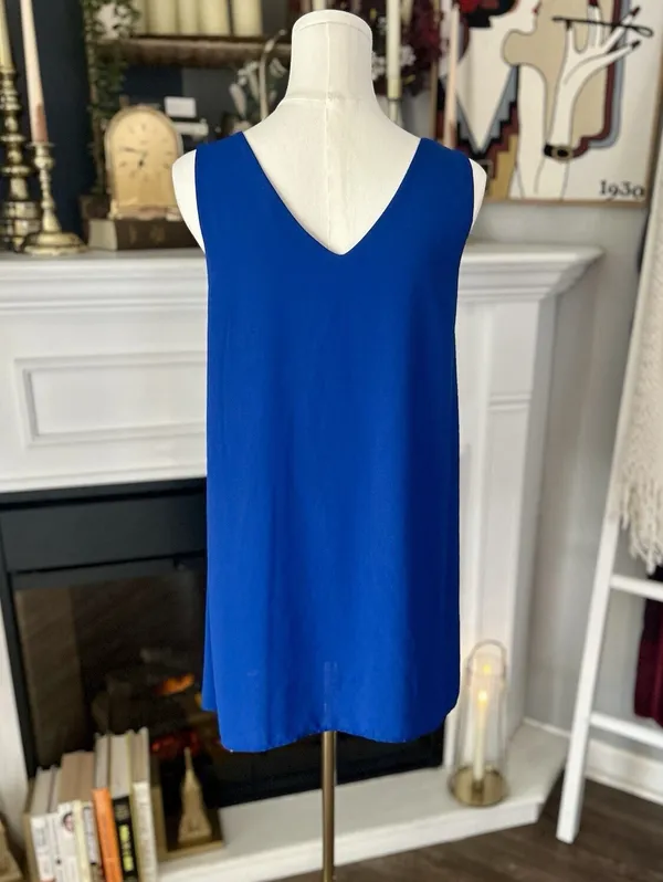Soprano Royal Blue Sleeveless Shift Dress Women’s Medium - Image 2