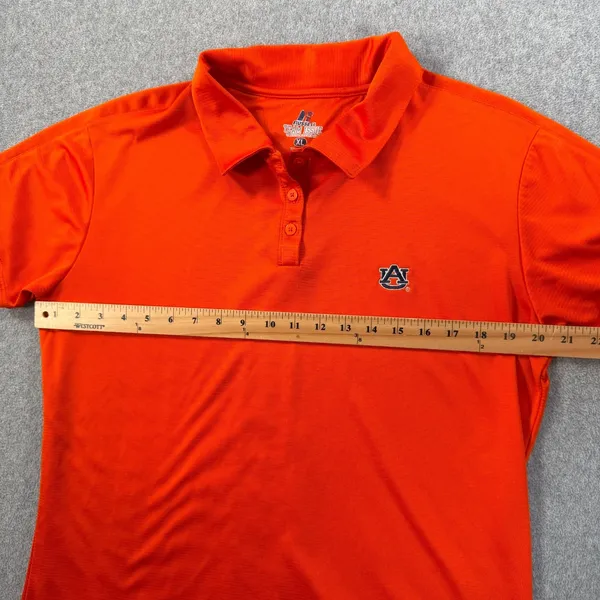 Auburn Tigers Women's Short Sleeve Polo Shirt Size XL Orange Russell Athletics - Image 6