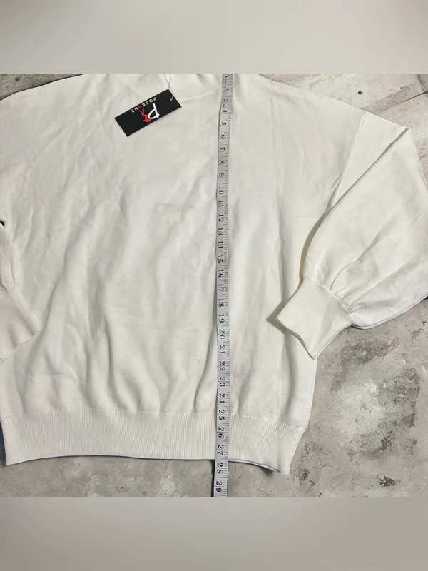 NWT Possehe Off-White Mock Neck Pullover Sweater Oversized Women's Size XL - Image 2