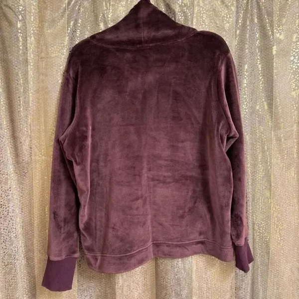 Athleta Double Cozy Karma Funnel Neck Burgundy Boxy Fit Medium - Image 2
