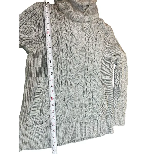 L.L. Bean Cable Knit Cowl Neck Sweater Chunky PS Cozy Outdoor Heavy Heritage - Image 5