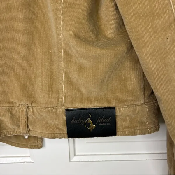 Baby Phat Y2k corduroy button up jacket tan size medium - Image 7