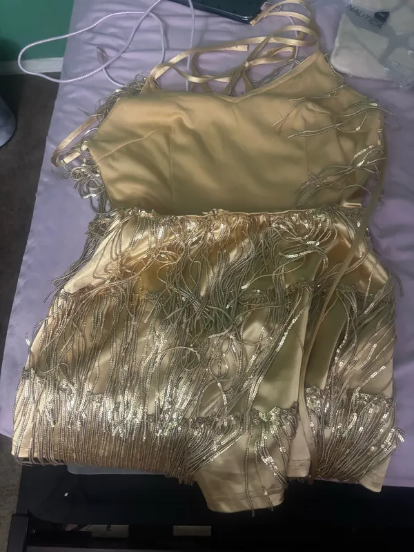 Tassel sequin romper Gold Size M - Image 2