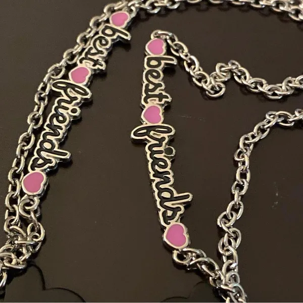 Disney Set Lot of 2 Minnie Mouse Best Friends Necklaces Necklace silver chain 18” New - Image 7