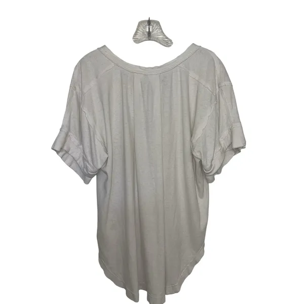 Free People We the Free White Heritage Henley Top Linen Cotton Oversized XS Boho - Image 3