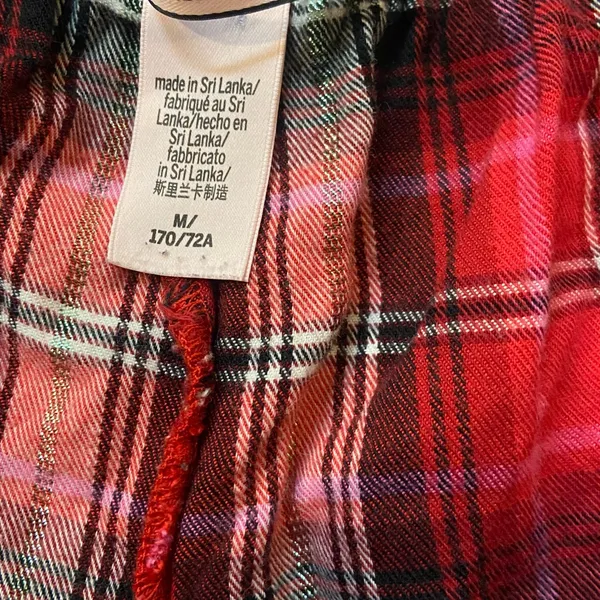 Victoria’s Secret red pink plaid pajama shorts, size medium - Image 2