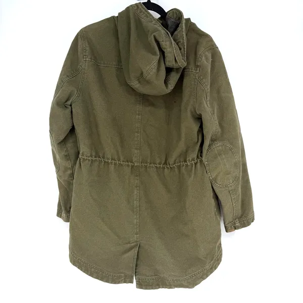Pendleton Hooded Jacket Womens M Green Cotton Workwear Plaid Lined Full Zip - Image 2