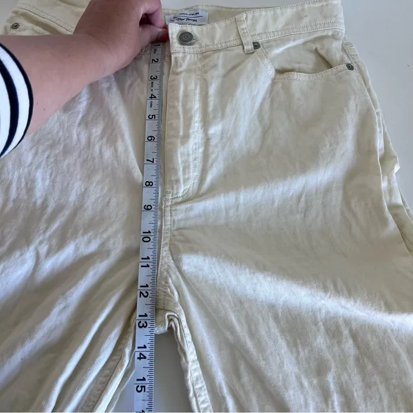 & Other Stories Women’s Ivory‎ Cream Crinkle Long Jean Pants - Image 9