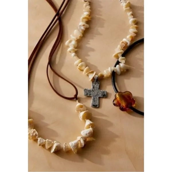 Free People Heatwaves Choker in Top Shell NWT Shells Leather Suede Bohemian - Image 5