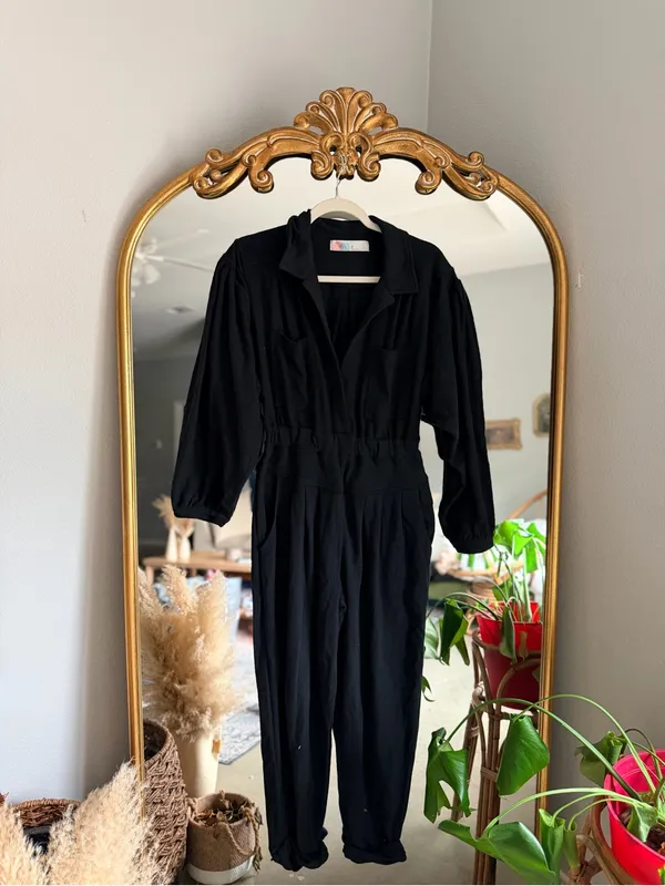 Free people Faye black long sleeve jumpsuit Xs - Image 2