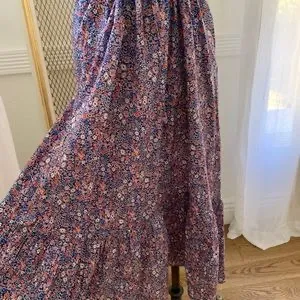 J.Crew Liberty Floral Cherry Printed Ruffle Tier Summer Dress Size S - Image 10