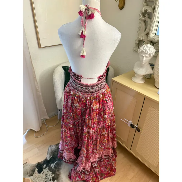 Free‎ People Real Love Print Maxi Dress In Meadow Como Bohemian Size Medium - Image 4
