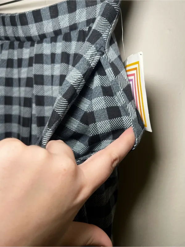 LuLaRoe Madison Black and Gray Checked Skirt - Image 3