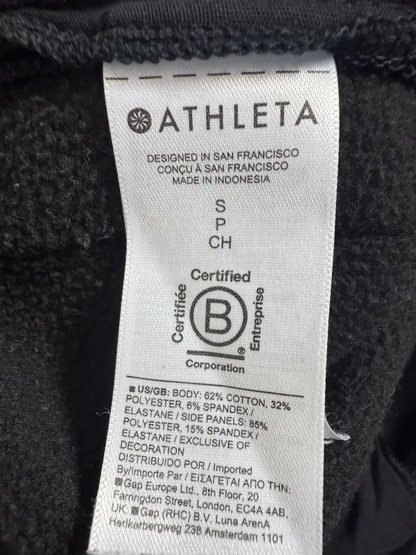 Athleta Retroplush Velvet Stripe Straight Leg Pant in black W2365 Sz S - Image 10