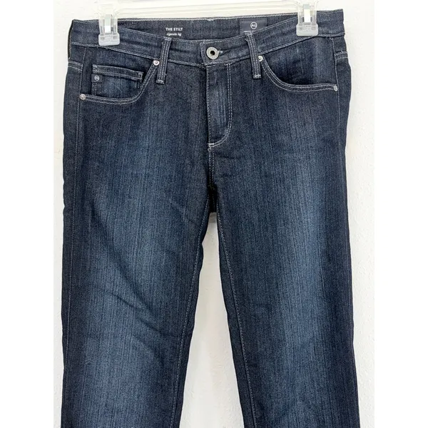 AG Adriano Goldschmied The Stilt Cigarette Leg Jeans Dark Wash Indigo 27 - Image 2
