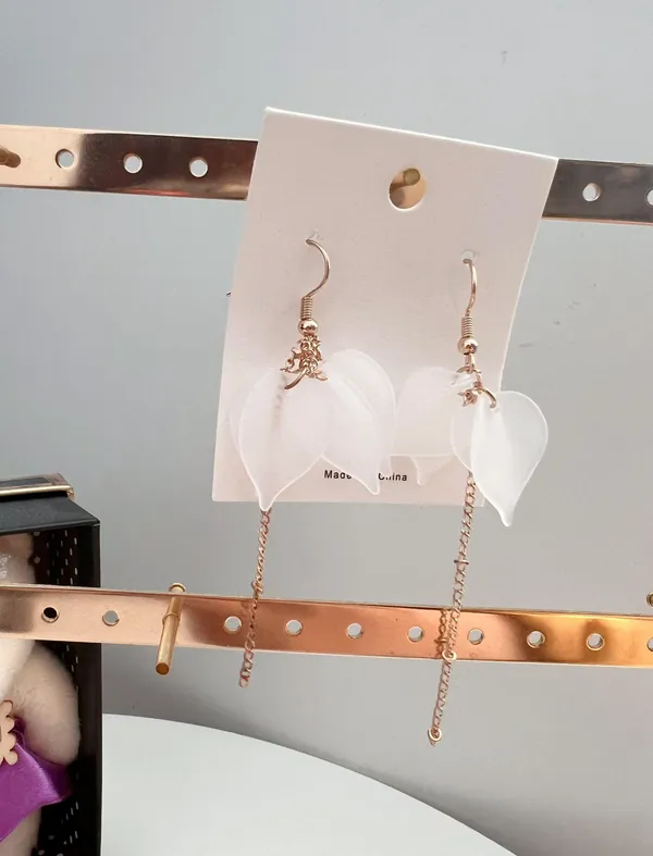 Gold Plated Flower Earrings - Image 2