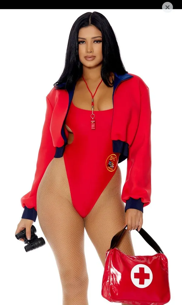 Lifeguard costume 5 piece Red Size XS - Image 2