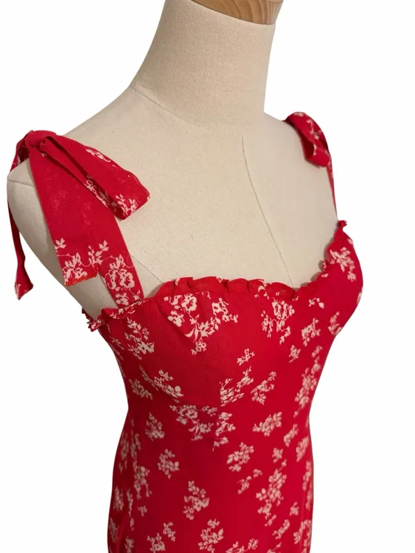 Reformation Nikita Dress in Summer Red Floral Size 8 NWT - Image 4