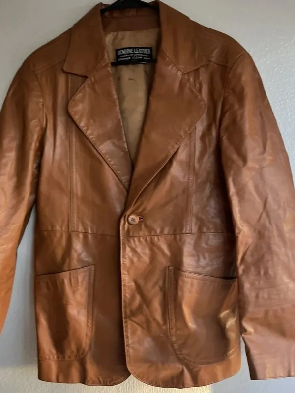 Vintage Blazer Women’s Sz 40 genuine Lined leather jacket made in Uruguay - Image 10