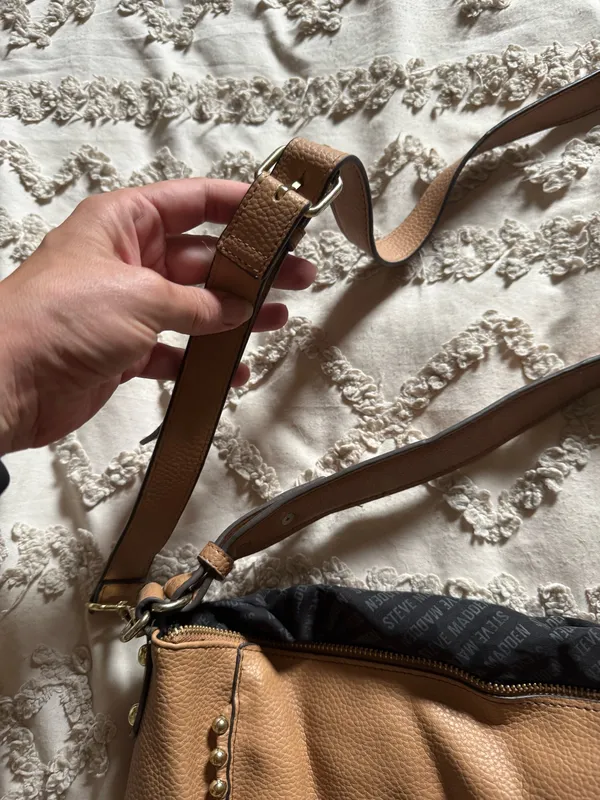 Steve Madden Bag Leather Tan Steven Shoulder Tote Brown Large - Image 6