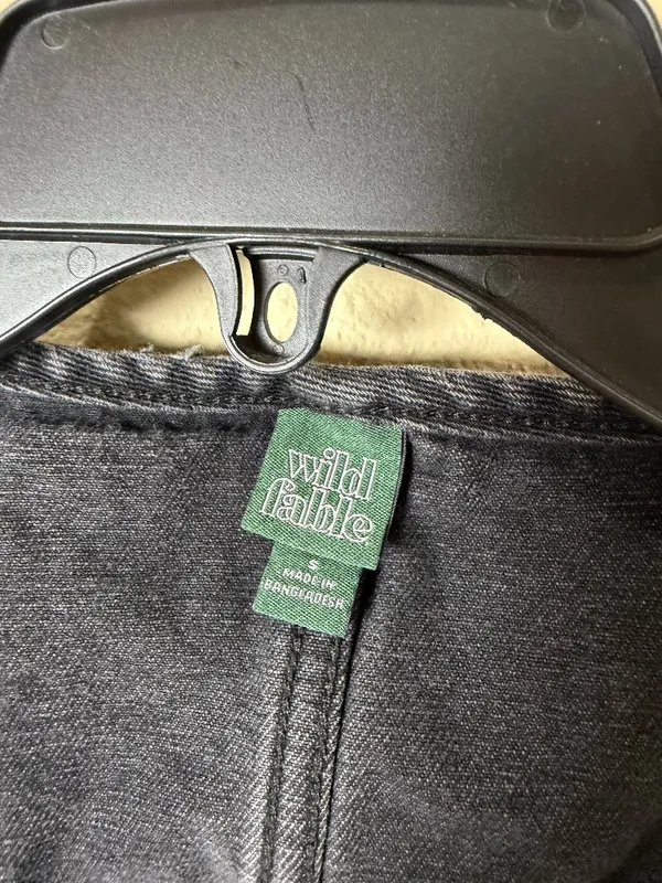 Wild Fable Black Denim Tie Front Vest Top Size Small Distressed Washed Jeans - Image 2