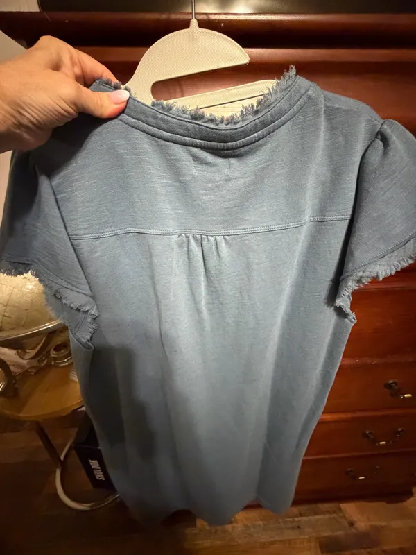 Wonderby by Belk Bison Blue Frayed Sleeve Dress NWT M - Image 2