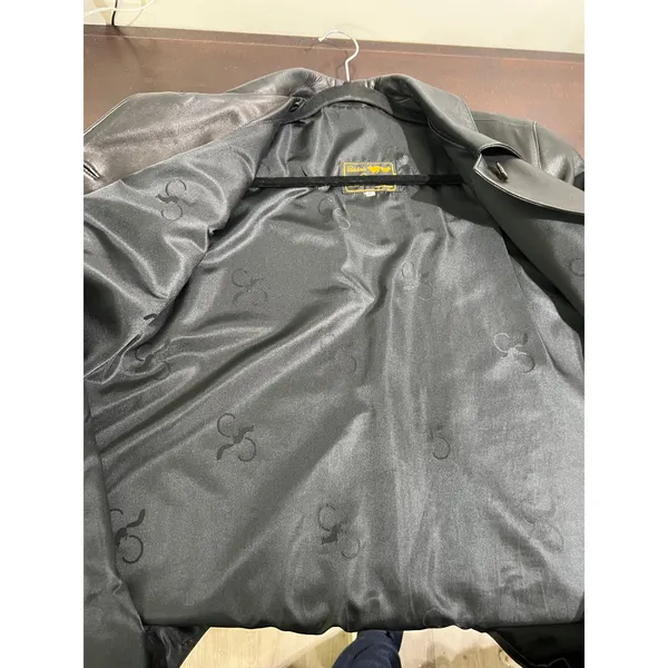 Peletaria Solsona Spain‎ Black Oversized Leather Jacket Western Style Size 42 - Image 9