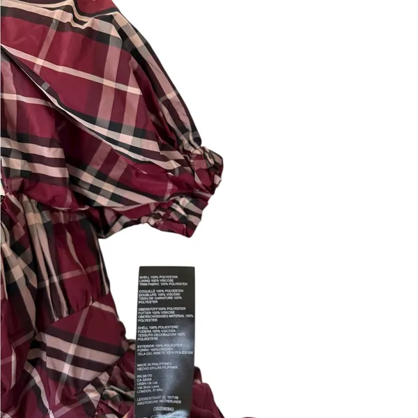 Anthropologie Maeve Red Tartan Plaid Puff Sleeve Mini Dress - Image 10