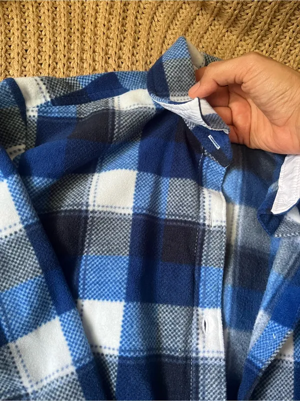 Lee Blue and White Plaid Button-Down Shirt for Women - Image 3