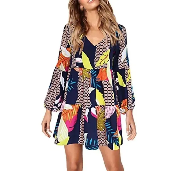 Women’s Loose Fitting Flowy Long Sleeve Lightweight Short Summer Dress Size S - Image 9