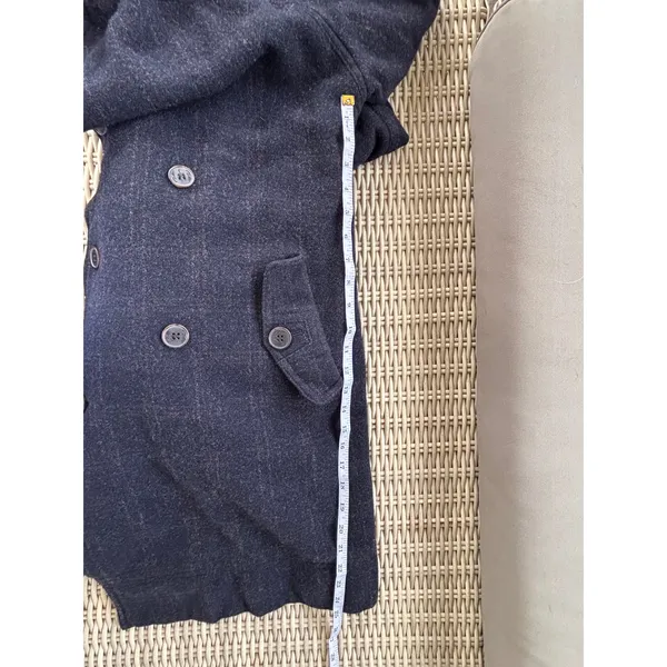 AllSaints Spitalfields 100% Wool Belted Plaid Military Jacket size 12‎ layered - Image 13