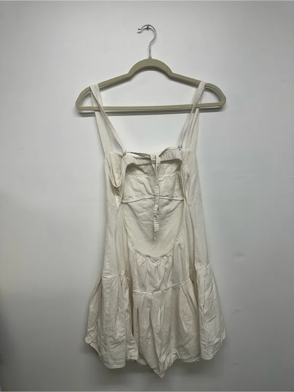 Free People Azasia Mini Dress - Ivory - Open Back - Size L - Image 12
