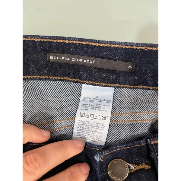 Banana Republic High Rise Crop‎ Boot Jeans Dark Wash Denim Size 25 - Image 5
