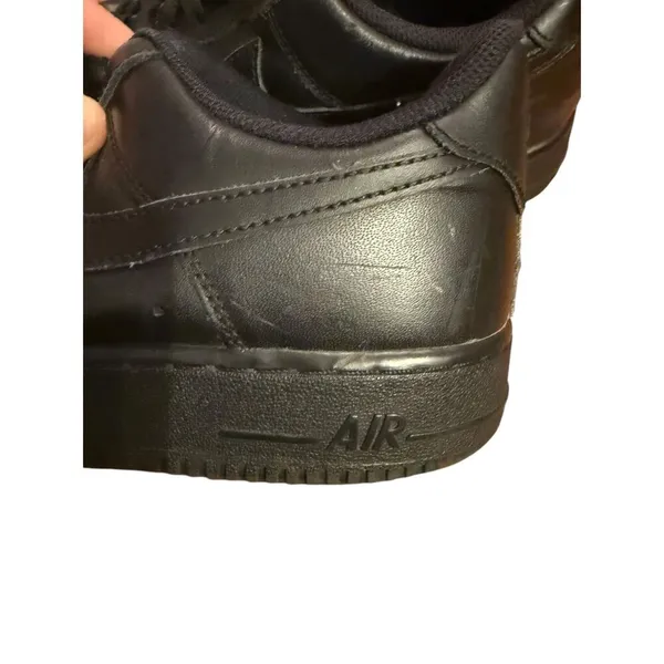 Nike Air Force 1 '07 Triple Black Sneakers Shoes Womens Size 10 Leather‎ - Image 8
