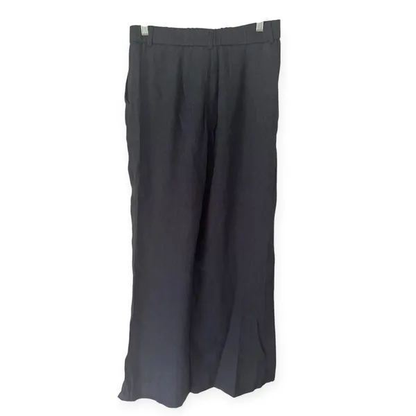 NWT OGL European Linen-Like Mid Rise Flared Pant Size Medium Pockets Denim Navy - Image 5