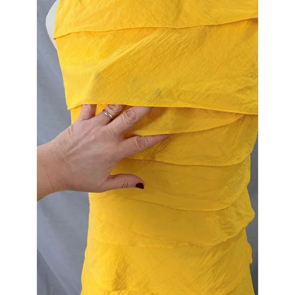 S.L. Fashions Yellow Tiered Ruffle Dress Beaded‎ Neckline 14 Vacation - Image 11
