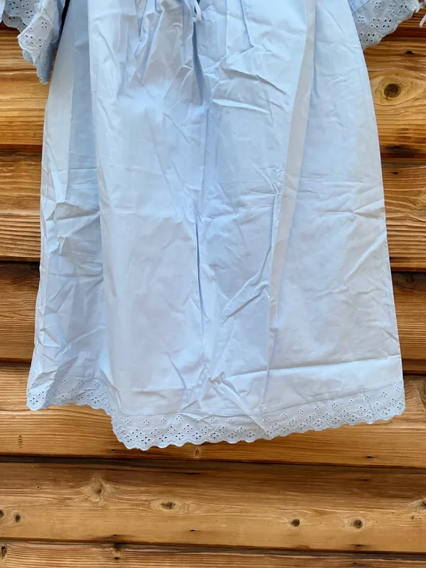 Kourt Light Blue Size S Juliet Cotton Lace Collar Mini Dress Few Moda - Image 8