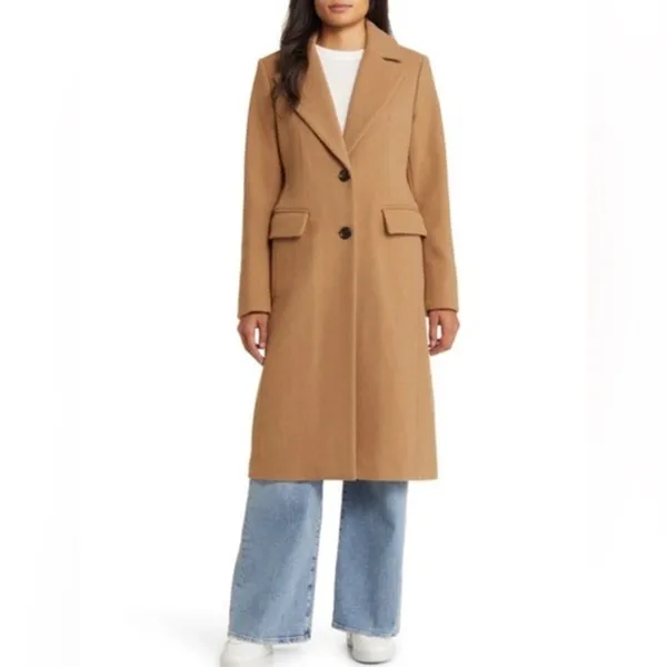 NWT Michael Kors Sz XXL Dark Camel Single Breasted Classic Winter Trench Coat - Image 2