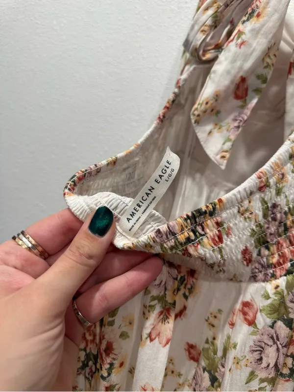 American Eagle Catie Corset Smocked Floral Midi Dress L NWOT - Image 10
