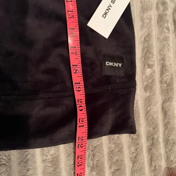 DKNY Sport Womens‎ Black Velour Crewneck Sweatshirt Raglan Sleeve XS New - Image 7