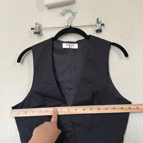 JULIET House of CB BLACK SLEEVELESS TUXEDO TOP‎ USD $139 size M vest - Image 5