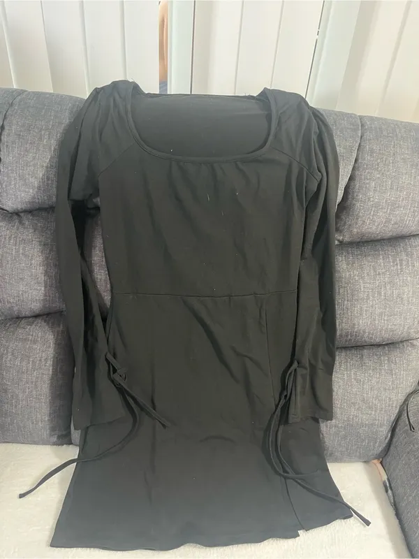 SheIn Black Long Sleeve Scoop Neck Women's Top - Image 2