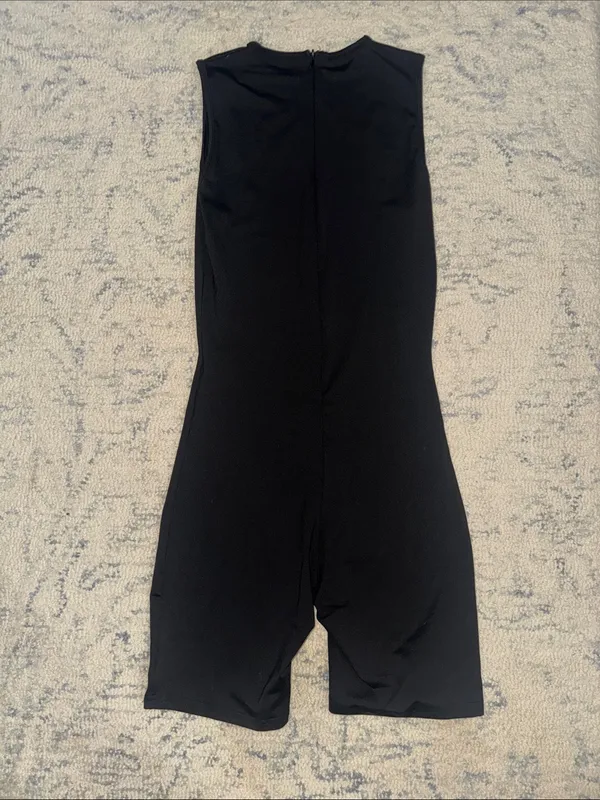Fitted Black Sleeveless Romper Size M - Image 2