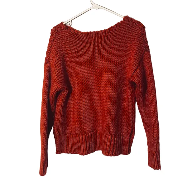 Universal Threads Red Long Sleeve Thick Knit Warm Cozy Sweater Women Sz M - Image 2