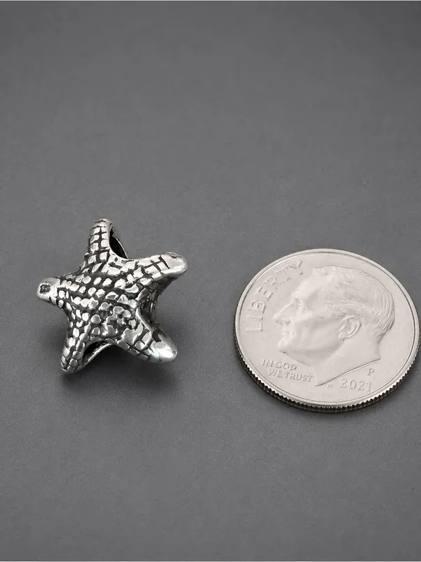 Vintage Sterling Silver Starfish Charm Fits Most Snake Charm Bracelets - Image 3